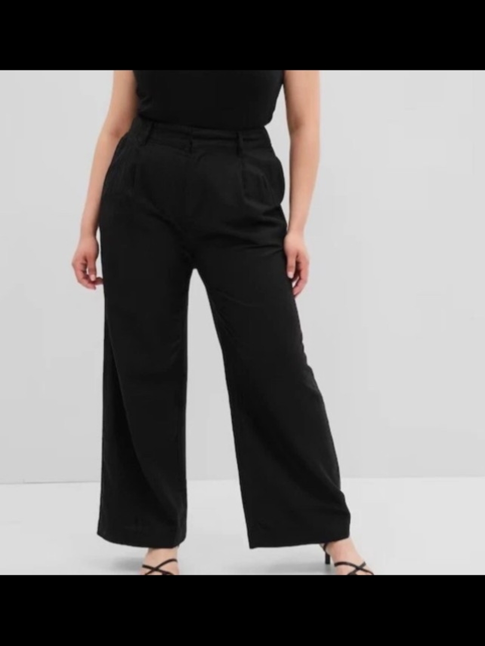 Gap Linen LONG Wide Leg Black Women's Pants - Classic High Waist